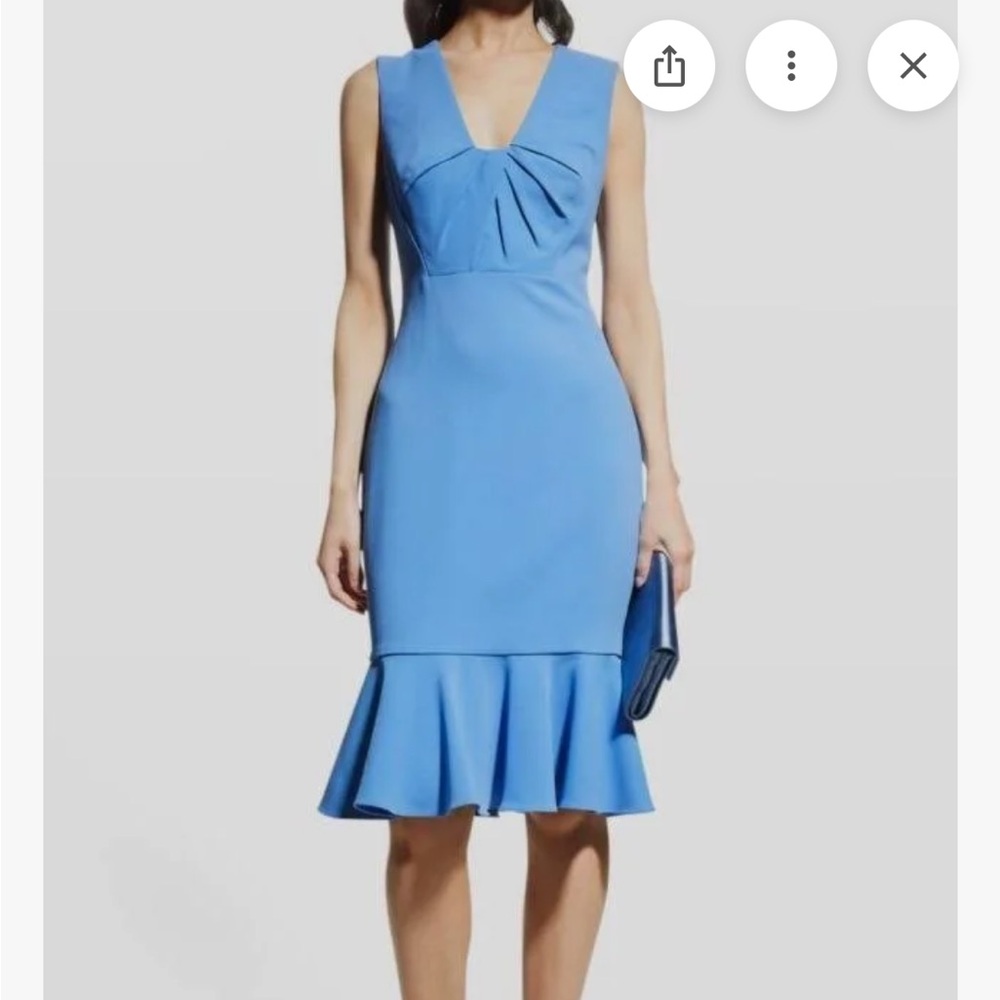 Badgley Mischka Blue Fit and Flare Dress